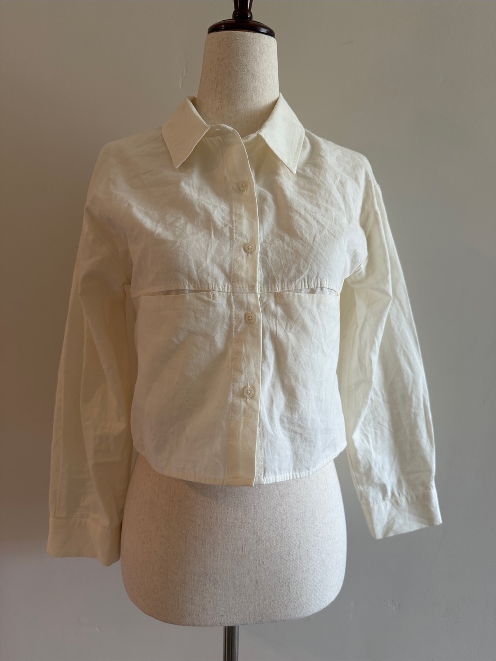 Zara Cream Button-Down Shirt